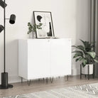 Dressoir met metalen poten en bewerkt hout voor een tijdloze uitstraling - Hoogglans wit / 2 - Dressoirs & buffetkasten