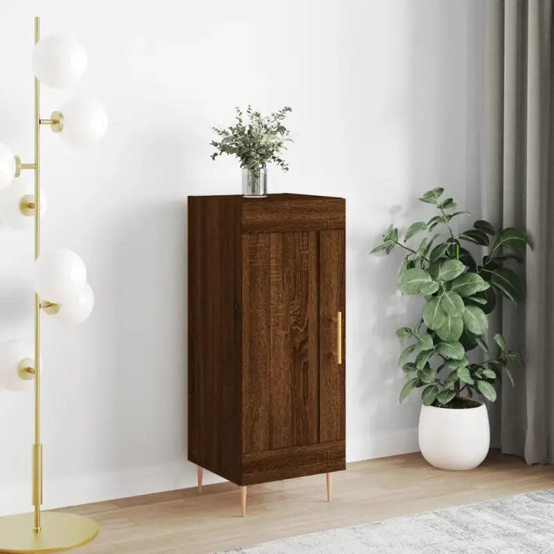 Dressoir met metalen poten en bewerkt hout voor een tijdloze uitstraling - Bruineiken / 1 - Dressoirs & buffetkasten