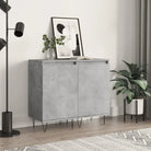 Dressoir met metalen poten en bewerkt hout voor een tijdloze uitstraling - Betongrijs / 2 - Dressoirs & buffetkasten