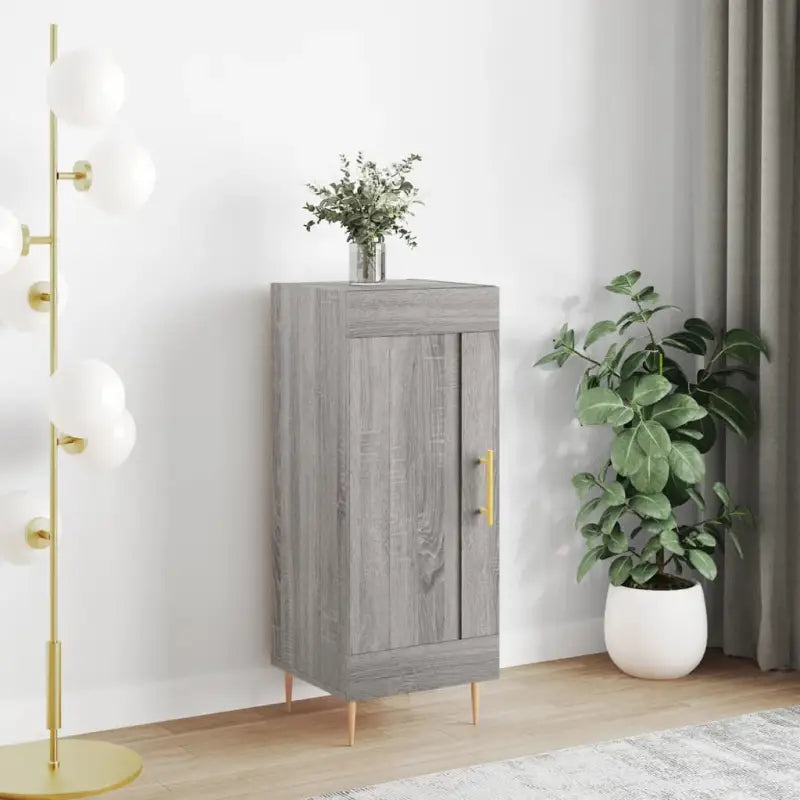 Dressoir met metalen poten en bewerkt hout voor een tijdloze uitstraling - Grijs sonoma / 1 - Dressoirs & buffetkasten