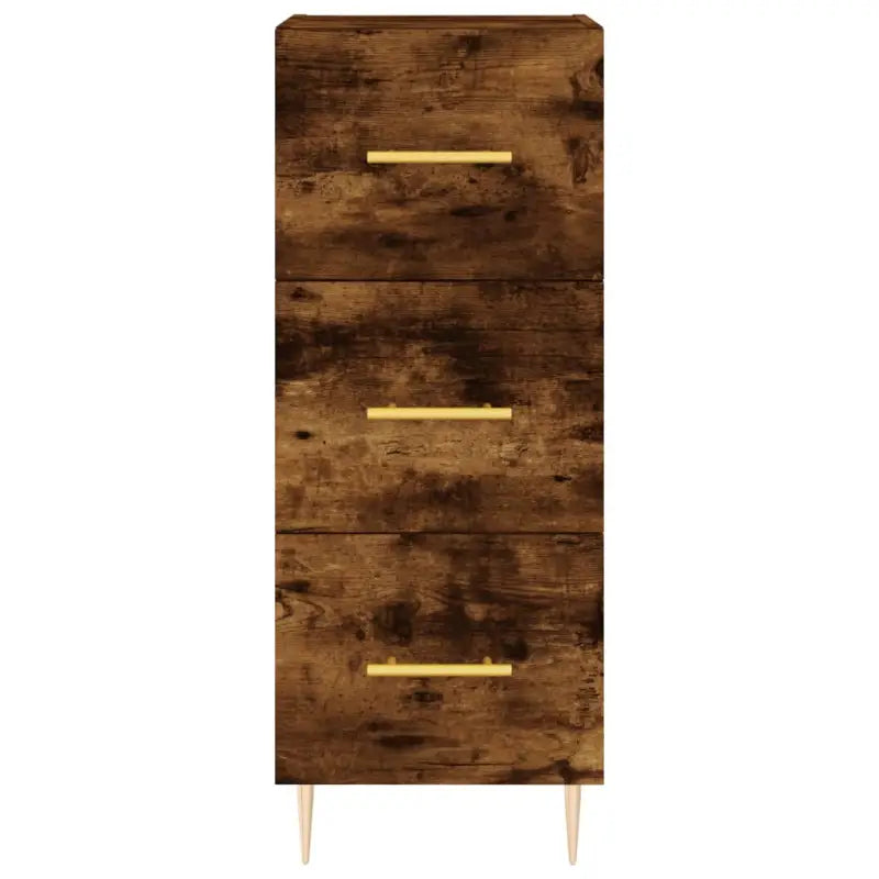 Dressoir met metalen poten in gerookt eiken van bewerkt hout - Dressoirs & buffetkasten