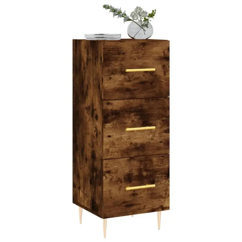 Dressoir met metalen poten in gerookt eiken van bewerkt hout - Dressoirs & buffetkasten