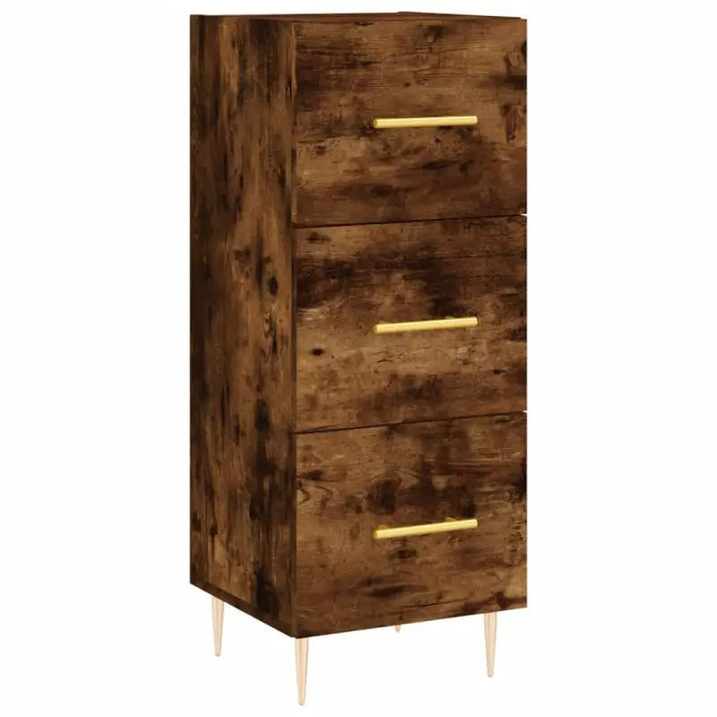 Dressoir met metalen poten in gerookt eiken van bewerkt hout - Dressoirs & buffetkasten