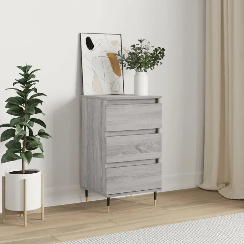 Dressoir met metalen poten van bewerkt hout voor een tijdloze uitstraling - Grijs sonoma / 1 - Dressoirs & buffetkasten