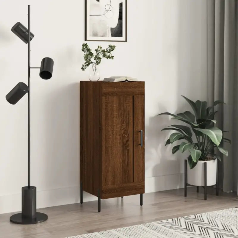 Dressoir met metalen poten van bewerkt hout voor een tijdloze uitstraling - Bruineiken / 1 - Dressoirs & buffetkasten