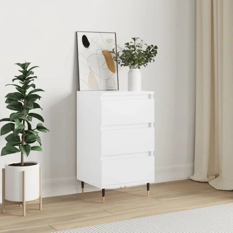 Dressoir met metalen poten van bewerkt hout voor een tijdloze uitstraling - Wit / 1 - Dressoirs & buffetkasten