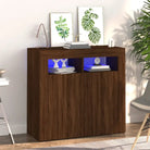 Dressoir met rgb led-verlichting en duurzaam bewerkt hout - bruin eikenkleur / 80 x 35 x 75 cm / 1 - Dressoirs &