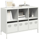 Dressoir met stevig tafelblad van koudgewalst staal - Wit / 1 / 101.5 cm - Dressoirs & buffetkasten
