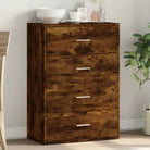 Dressoir of buffetkast van bewerkt hout met trendy en stevig design - Gerookt eiken / 1 - Dressoirs & buffetkasten