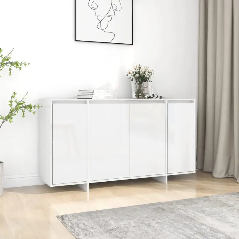 Dressoir van bewerkt hout for een stijlvolle en duurzame inrichting - Hoogglans wit / 1 - Dressoirs & buffetkasten