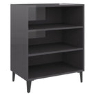 Dressoir van bewerkt hout in hoogglans grijs voor je woonkamer - Dressoirs & buffetkasten