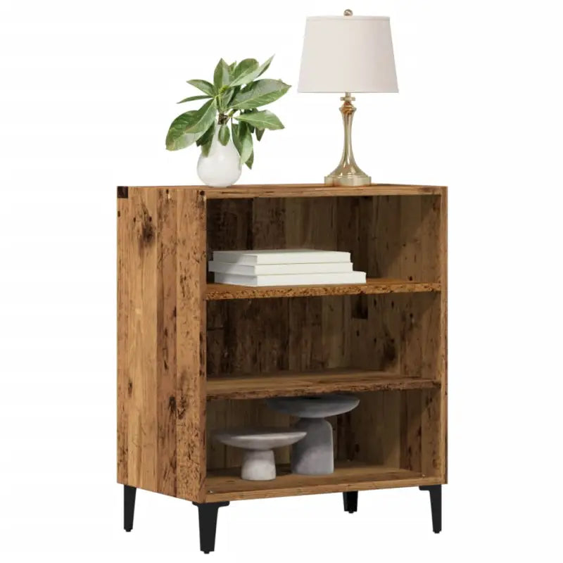 Dressoir van bewerkt hout in hoogglans grijs voor je woonkamer - Oud hout / 1 - Dressoirs & buffetkasten