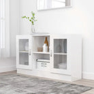 Dressoir van bewerkt hout voor een praktische en stijlvolle kamer - Hoogglans wit / 1 / Bewerkt hout en glas