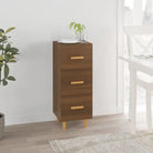 Dressoir van gerookt eiken met bewerkt hout en houten poten - bruin eikenkleur / 1 - Dressoirs & buffetkasten