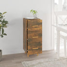 Dressoir van gerookt eiken met bewerkt hout en houten poten - Dressoirs & buffetkasten