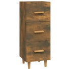 Dressoir van gerookt eiken met bewerkt hout en houten poten - Dressoirs & buffetkasten