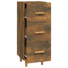 Dressoir van gerookt eiken met bewerkt hout en houten poten - Dressoirs & buffetkasten