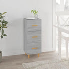 Dressoir van gerookt eiken met bewerkt hout en houten poten - Grijs sonoma / 1 - Dressoirs & buffetkasten