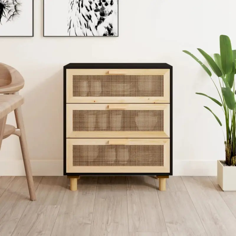Dressoir van massief grenenhout voor een duurzame en stabiele uitstraling - Zwart / 1 - Dressoirs & buffetkasten