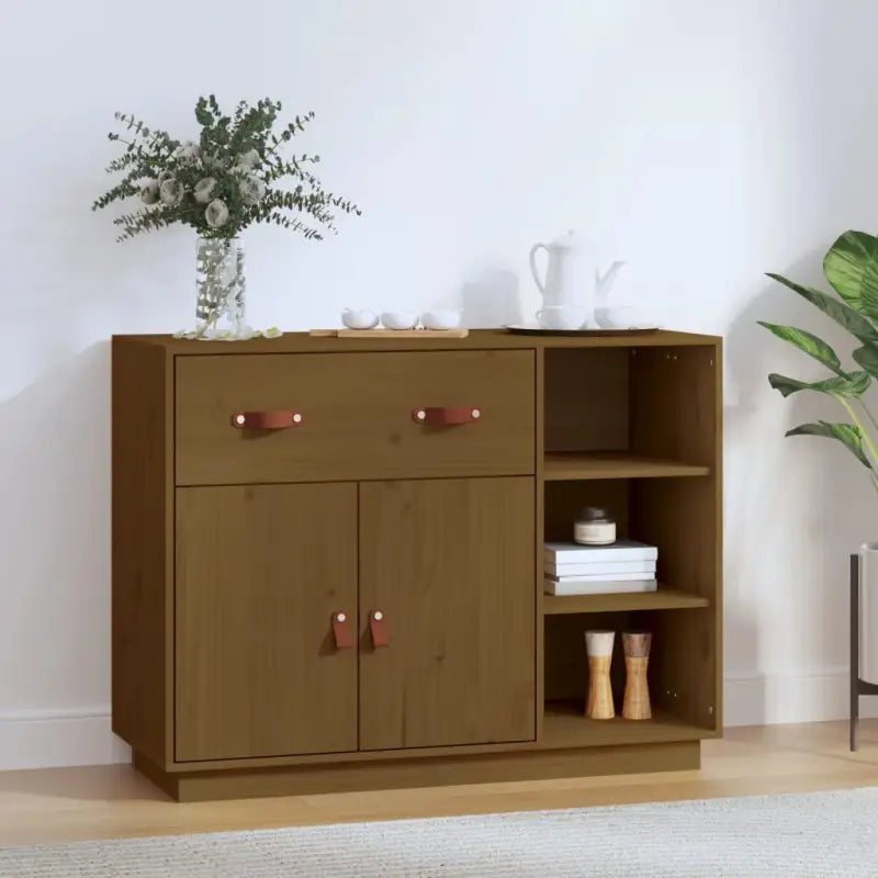 Dressoir van massief grenenhout voor een natuurlijke kamer uitstraling - Honingbruin / 1 - Dressoirs & buffetkasten