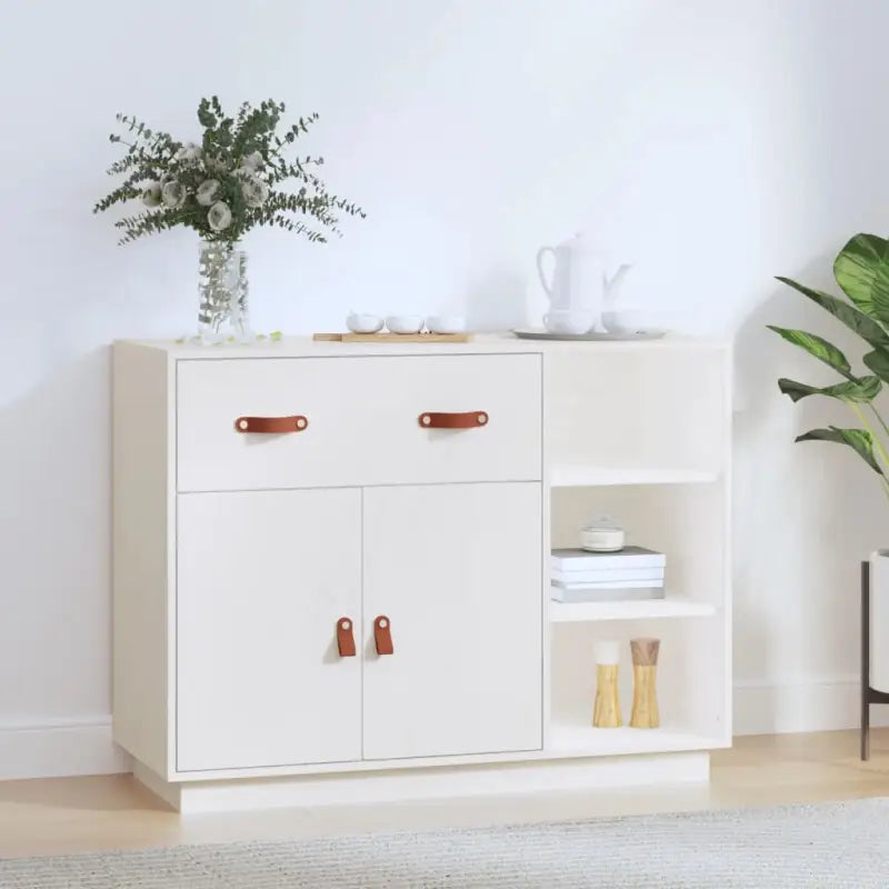 Dressoir van massief grenenhout voor een natuurlijke kamer uitstraling - Wit / 1 - Dressoirs & buffetkasten