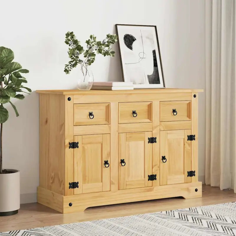 Dressoir van massief grenenhout voor opbergruimte en woonkamerdecoratie - Bruin / 1 - Dressoirs & buffetkasten