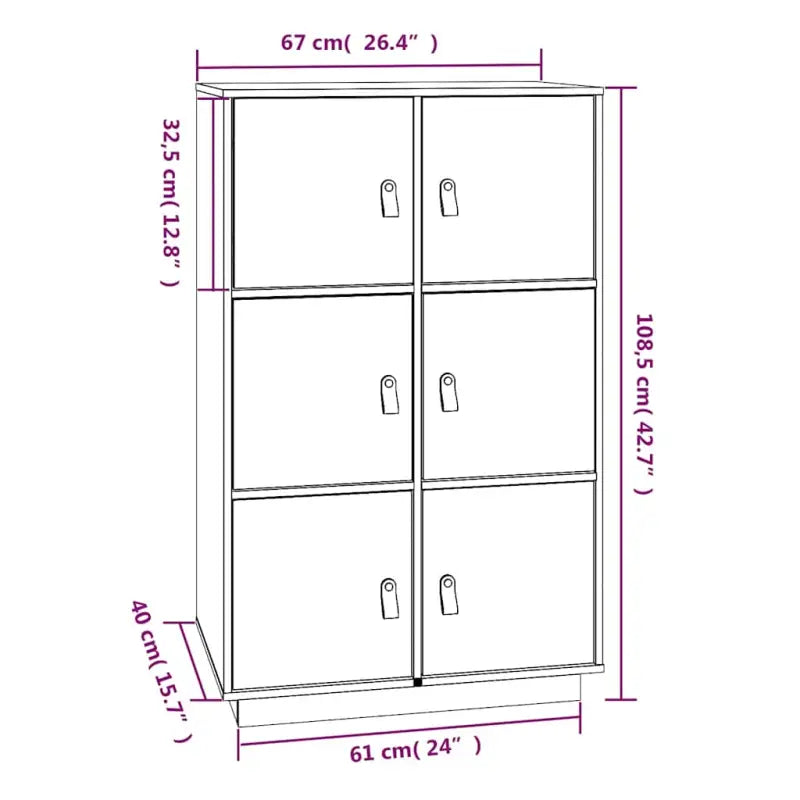 Dressoir van massief grenenhout voor woonkamer of slaapkamer - Dressoirs & buffetkasten