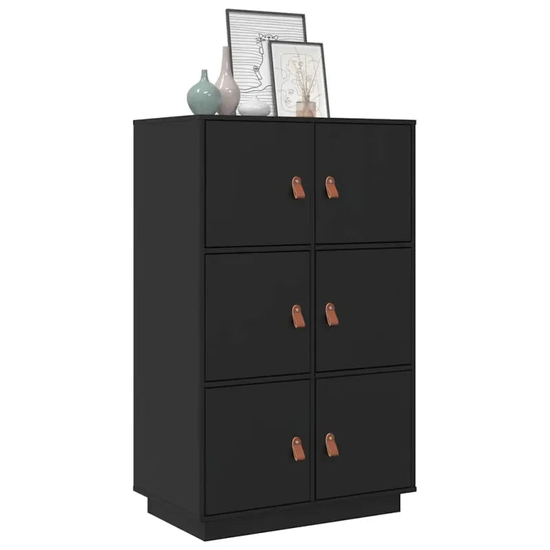 Dressoir van massief grenenhout voor woonkamer of slaapkamer - Zwart / 1 - Dressoirs & buffetkasten