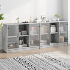 Dressoirs en buffetkasten met boekenkast biedt duurzame en moderne opbergoplossing - Betongrijs / 1 / 204 cm