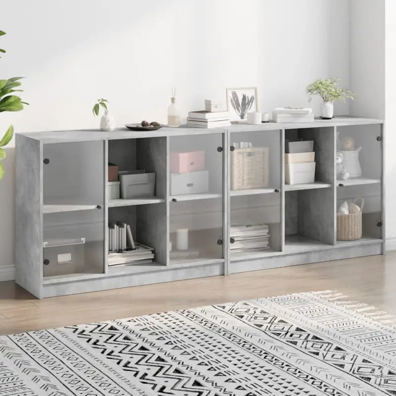 Dressoirs en buffetkasten met boekenkast biedt duurzame en moderne opbergoplossing - Betongrijs / 1 / 204 cm