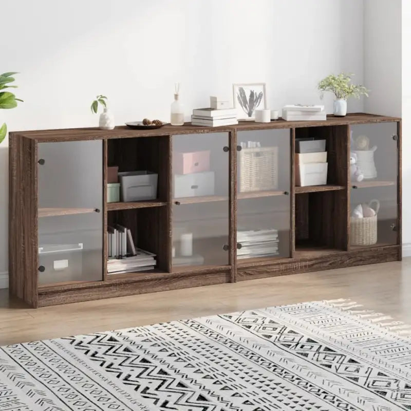 Dressoirs en buffetkasten met boekenkast biedt duurzame en moderne opbergoplossing - bruin eikenkleur / 1 / 204 cm