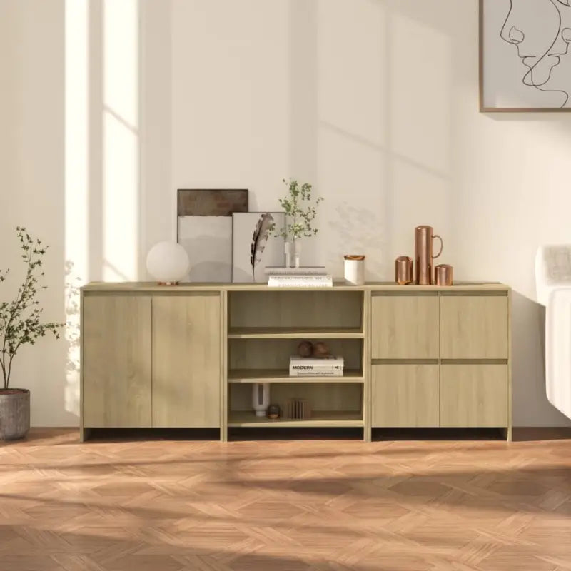 Dressoirs en buffetkasten van bewerkt hout met afmetingen op maat - Sonoma eiken / 3 - Dressoirs & buffetkasten