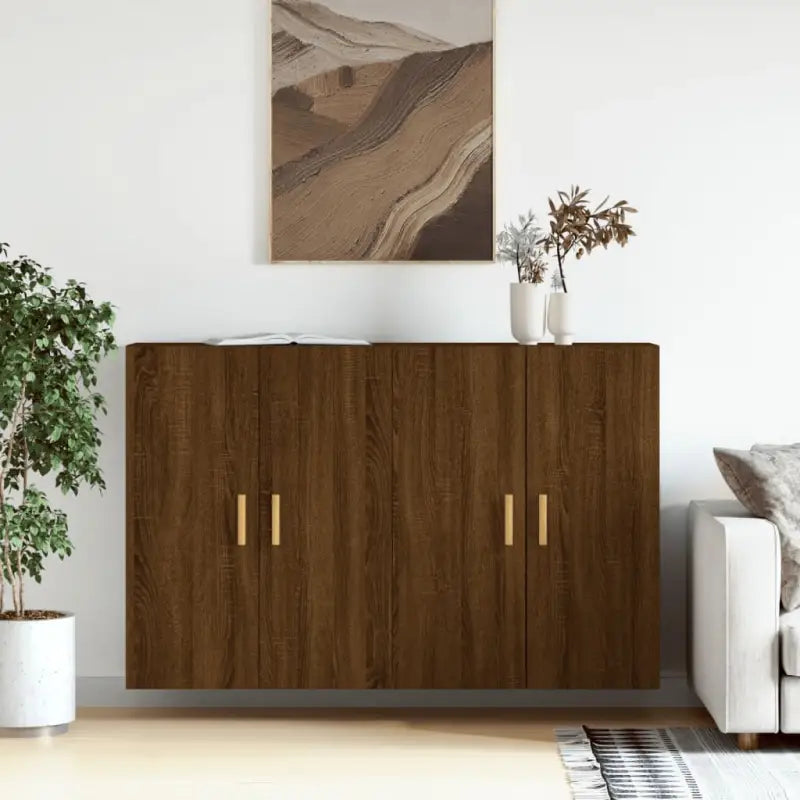 Dressoirs en buffetkasten van bewerkt hout met extra opbergruimte - bruin eikenkleur / 2 / Hout - Dressoirs &