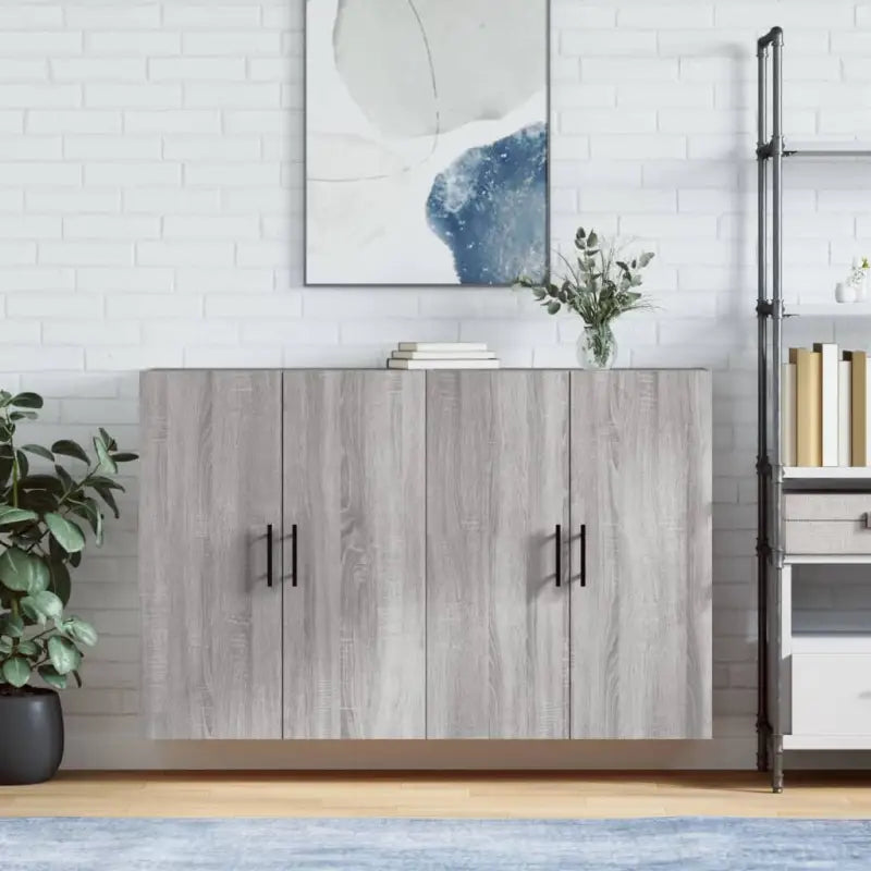 Dressoirs en buffetkasten van bewerkt hout met extra opbergruimte - Grijs sonoma / 2 / Buis zwart - Dressoirs &