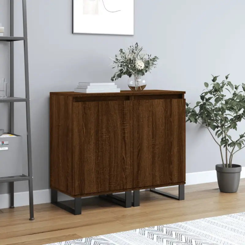 Dressoirs met metalen poten van bewerkt hout voor een tijdloze uitstraling - bruin eikenkleur / 2 - Dressoirs &