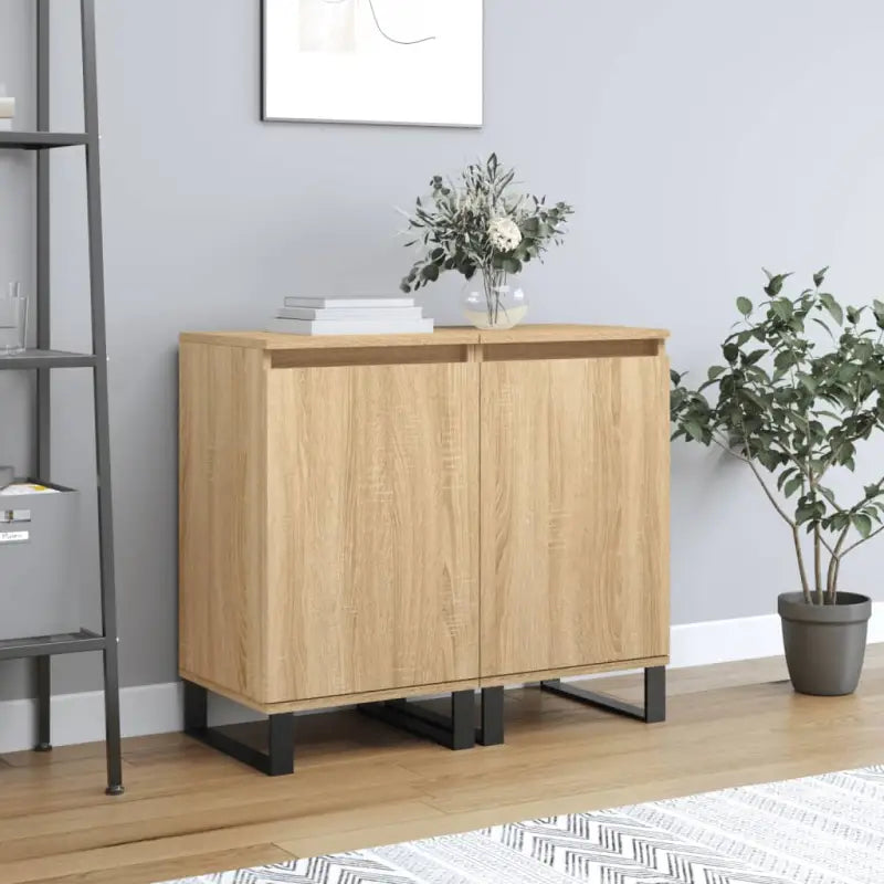 Dressoirs met metalen poten van bewerkt hout voor een tijdloze uitstraling - Sonoma eiken / 2 - Dressoirs & buffetkasten