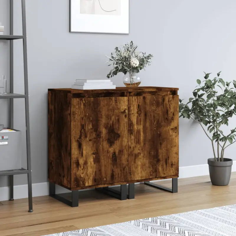 Dressoirs met metalen poten van bewerkt hout voor een tijdloze uitstraling - Gerookt eiken / 2 - Dressoirs &