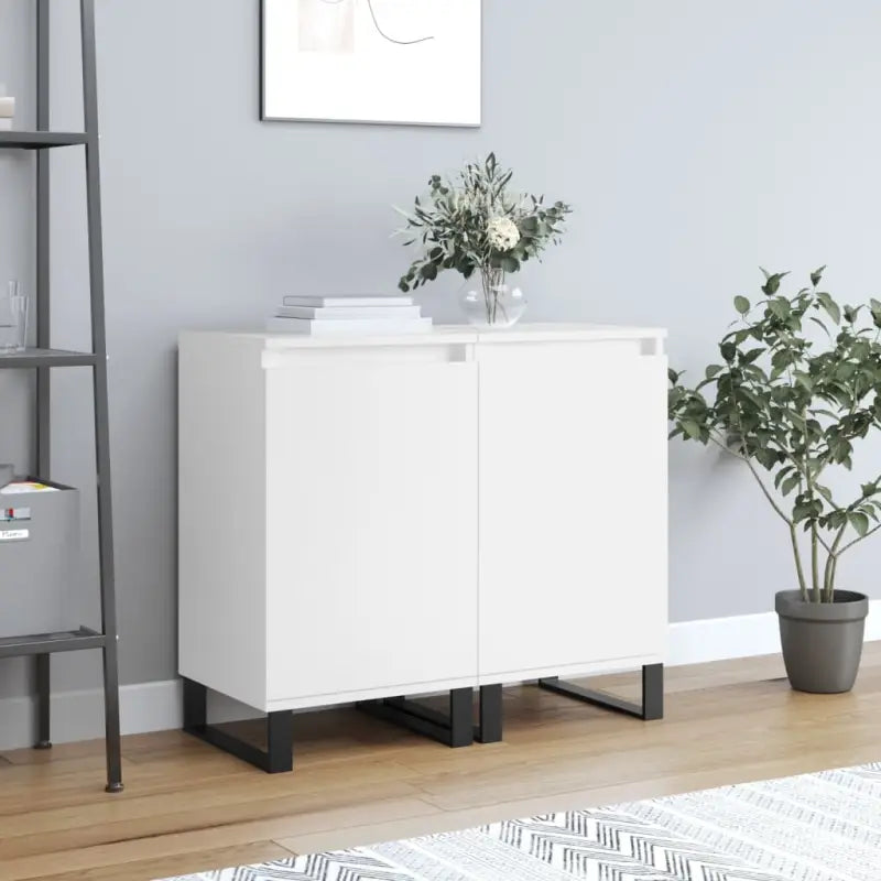 Dressoirs met metalen poten van bewerkt hout voor een tijdloze uitstraling - Wit / 2 - Dressoirs & buffetkasten