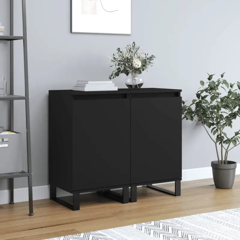 Dressoirs met metalen poten van bewerkt hout voor een tijdloze uitstraling - Zwart / 2 - Dressoirs & buffetkasten