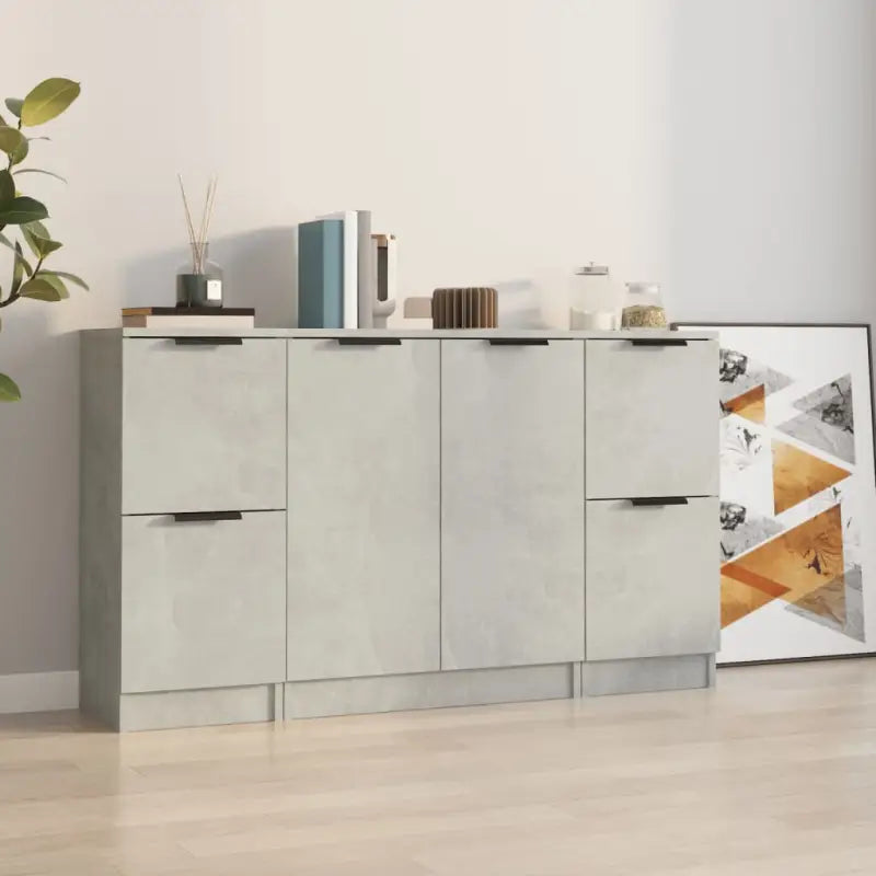 Dressoirs van bewerkt hout gemakkelijk schoon en minimalistisch ontwerp - Betongrijs / 3 - Dressoirs & buffetkasten