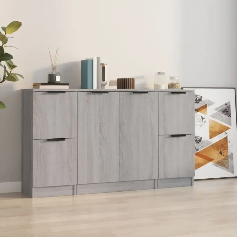 Dressoirs van bewerkt hout gemakkelijk schoon en minimalistisch ontwerp - Grijs sonoma / 3 - Dressoirs & buffetkasten