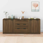 Dressoirs van bewerkt hout gemakkelijk schoon minimalistische uitstraling - bruin eikenkleur / 3 - Dressoirs &