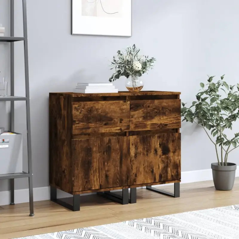 Dressoirs van bewerkt hout met ijzeren poten voor een tijdloze uitstraling - Gerookt eiken / 2 - Dressoirs &