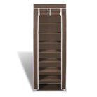 Dubbel 8-laags schoenenrek voor overzicht en organisatie - Bruin / 57 x 29 x 162 cm / 1 - Schoenenrekken