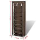 Dubbel 8-laags schoenenrek voor overzicht en organisatie - Bruin / 57 x 29 x 162 cm / 1 - Schoenenrekken