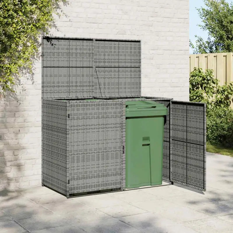 Dubbele Tuincontainerberging voor vuilnisbakken en opbergruimte - Antraciet / 1 - Tuinhuizen