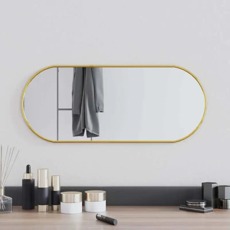 Duidelijke weerspiegeling wandspiegel met minimalistisch PVC frame - Goud / 60 x 25 cm / 1 - Spiegels