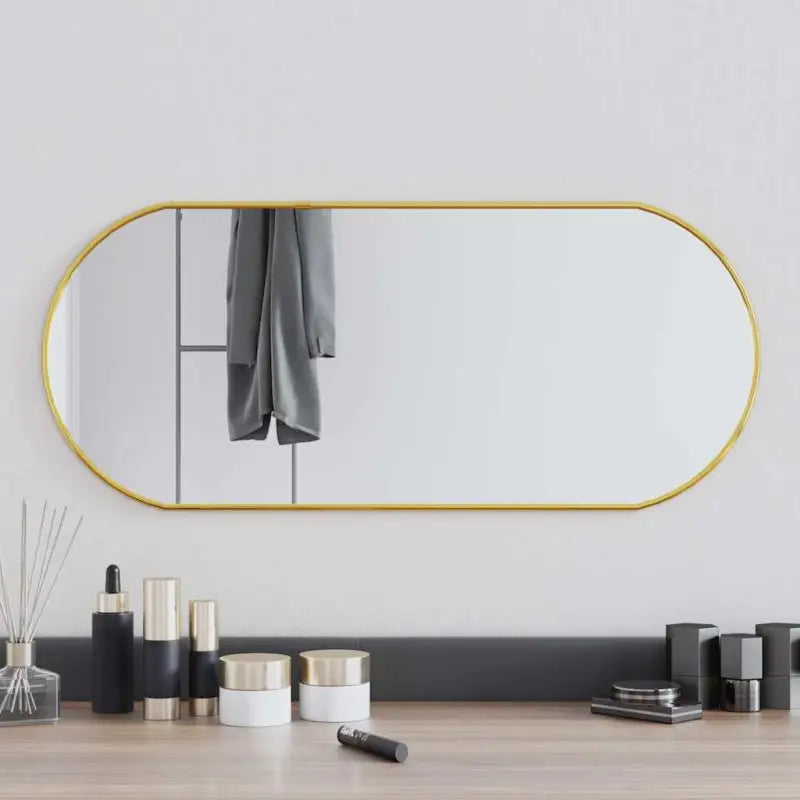Duidelijke weerspiegeling wandspiegel met minimalistisch PVC frame - Goud / 70 x 30 cm / 1 - Spiegels