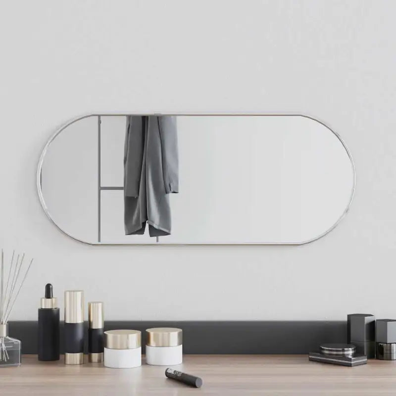 Duidelijke weerspiegeling wandspiegel met minimalistisch PVC frame - Zilver / 60 x 25 cm / 1 - Spiegels