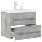 Duurzaam badkamermeubelset met bewerkt hout en ruime afmetingen - Betongrijs / 60 x 38.5 x 48 cm / met kraan